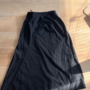 Comme Des Garcons Black Wool Mid Length Asymmetrical Skirt